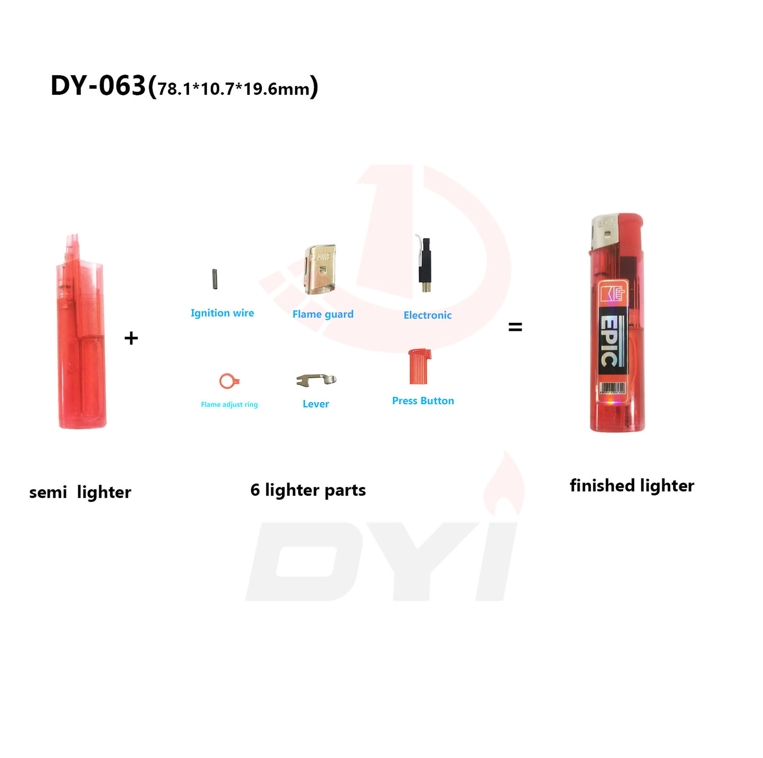 Cigarette lighter parts smoke lighter parts lighter making machine provide Factory offered 78mm