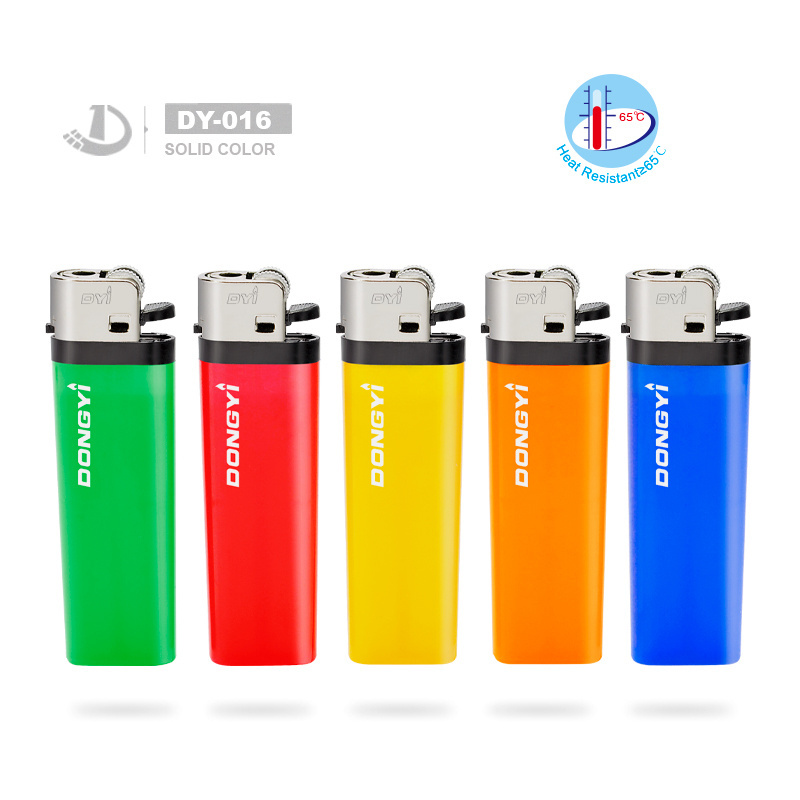 Hot Sale Dongyi DY-016 ISO9994 Certificated Disposable or Refillable Flint Type Plastic Gas Cigarette Lighter