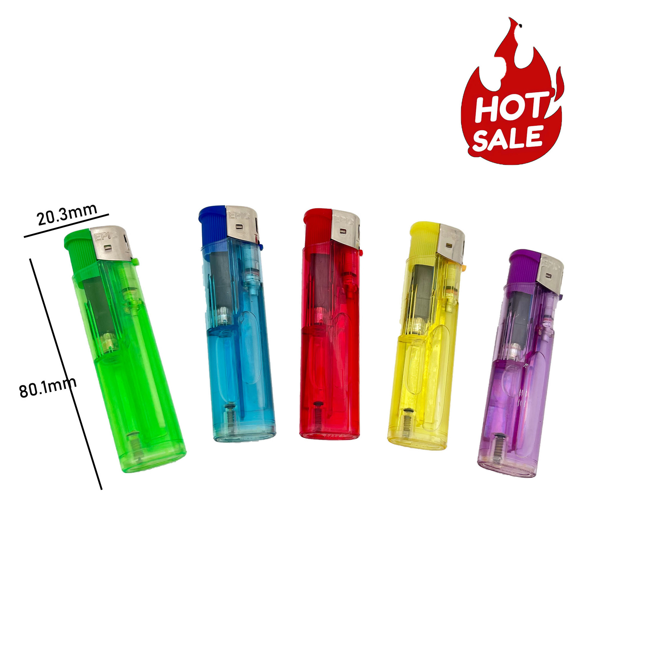 Cheap bulk five solid electronic gas lighter Disposable Plastic  BAIDA