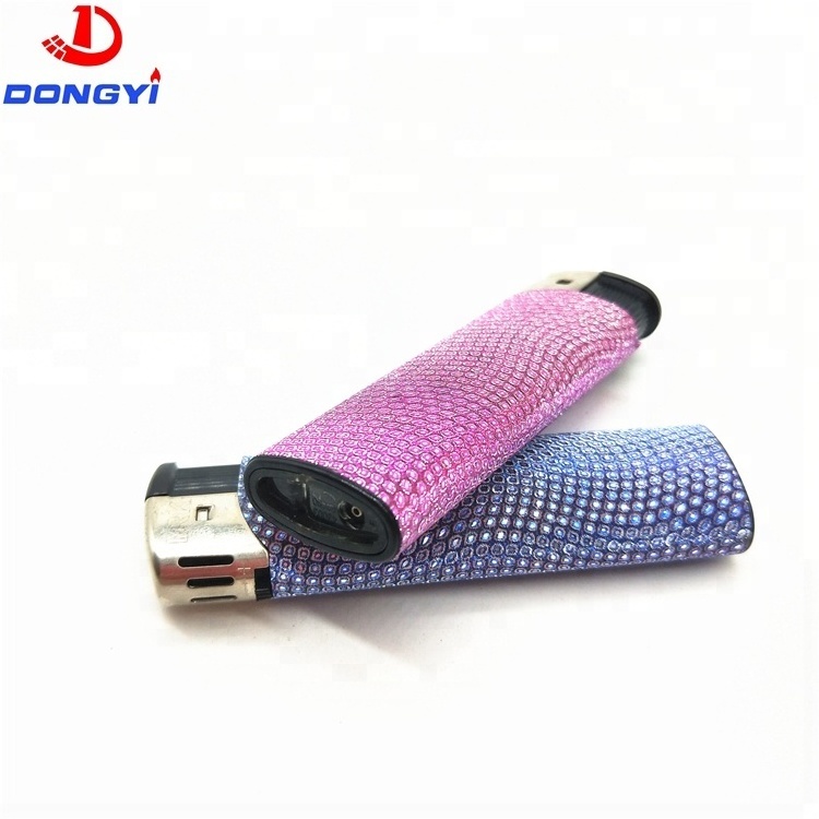 With Wrapping Paper Glitter Felling Chinese Piezo Custom Plastic Electric Lighter