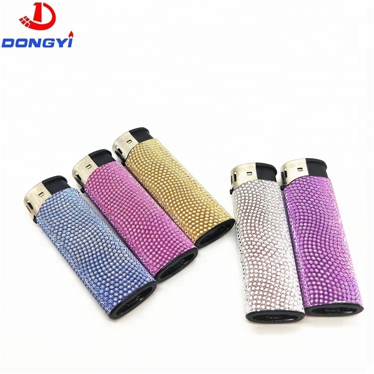 With Wrapping Paper Glitter Felling Chinese Piezo Custom Plastic Electric Lighter