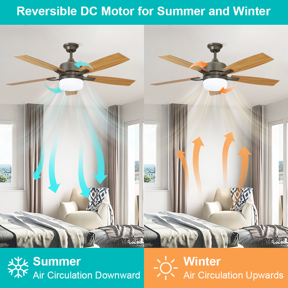 Modern Designer Remote Control Fandelier Ceiling Fan Farmhouse Led Wooden Ceiling Fan With Light