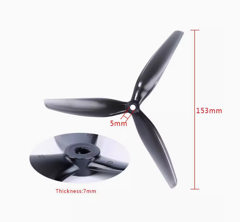 HQProp 7X4X3 7040 7inch 3 blade/tri-blade Propeller Light Grey (2CW+2CCW)