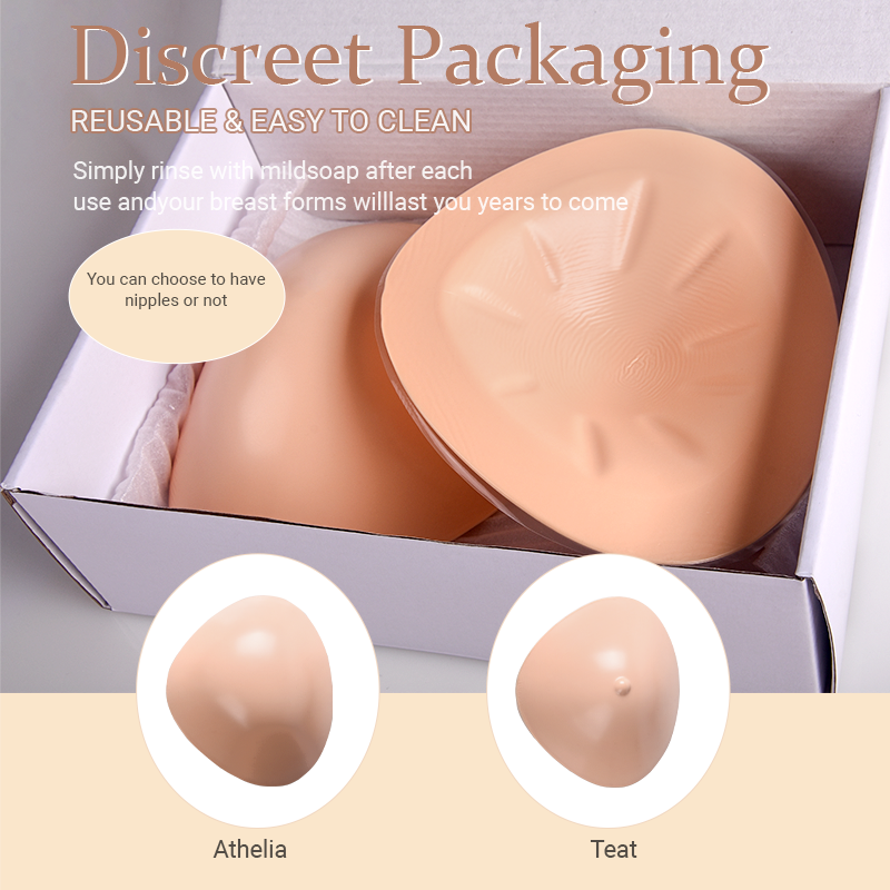 thumbnail image 2 of 2x Nude Enhancer Fake Breast Form Pad Inserts – Sports Bra Push-Up For Mastectomy 2 of 3