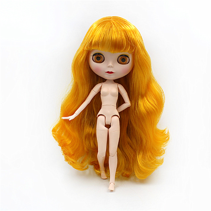 Pretty long hair training braiding doll baby plastic open close big eyes girl doll naked factory cheap kids toy nude blythe doll