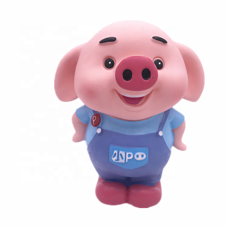 Plastic pvc kids safe money saving box big smart cute design paint pig wholesale custom counting coin pink piggy bank for kids