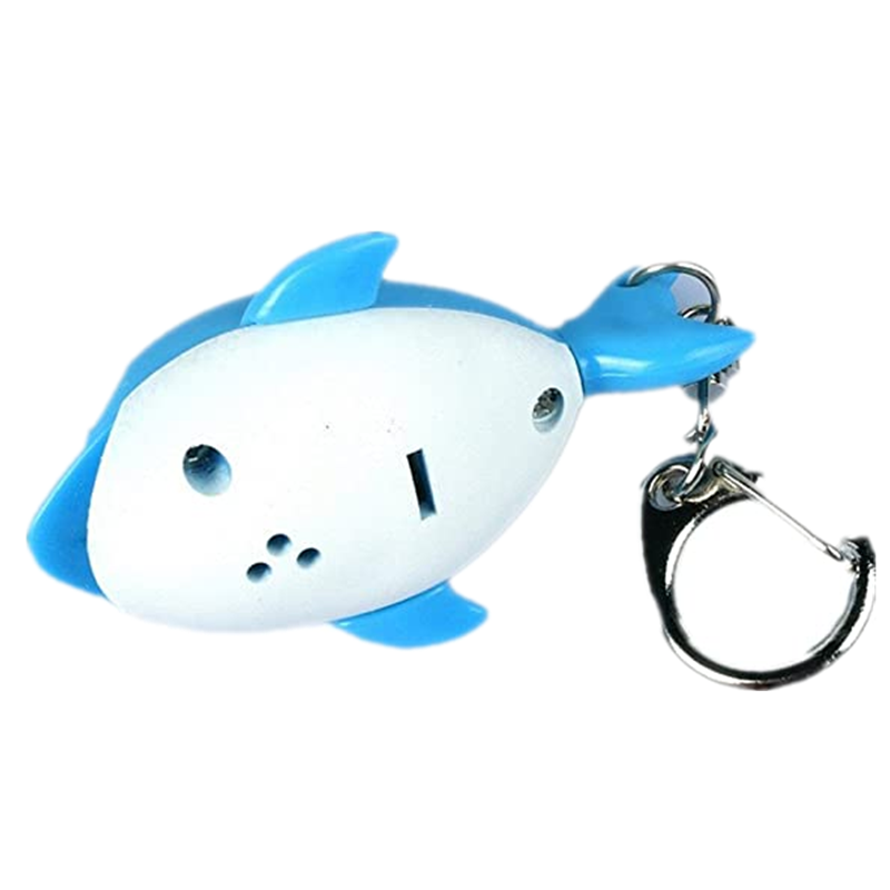 Custom Funny 3D Cartoon Cute Dolphin Shape Keychain Miniature Animals Figurine Keyring Charm with LED Light Flashlight For Kids