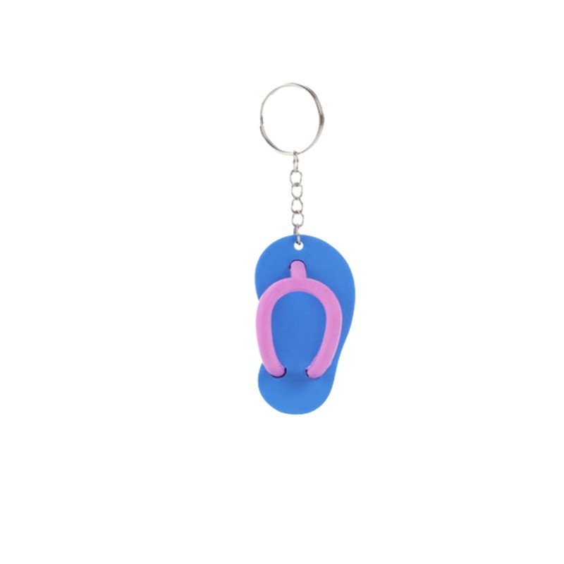 Custom Women Backpack Purse Plastic 3D Mini Shoes Key Chains Slipper Metal Key Ring Flip Flops Pendant KeyChain Gift for Girls