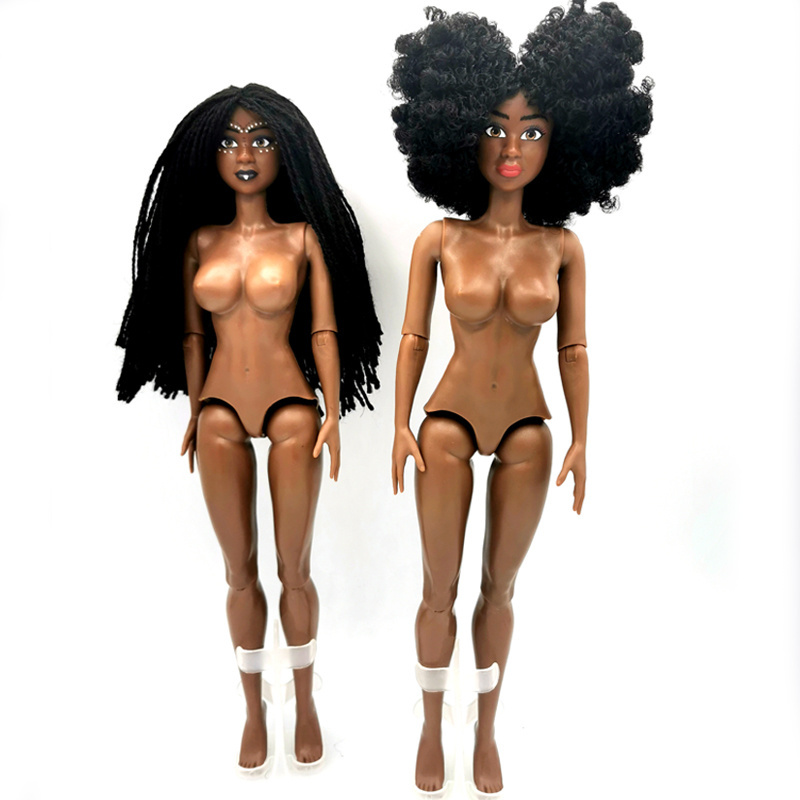 11.5 inch Movable Jointed Model Toy Articulated Body Girls Toys Plastic Nude Girl Doll Naked Black Girl Dolls