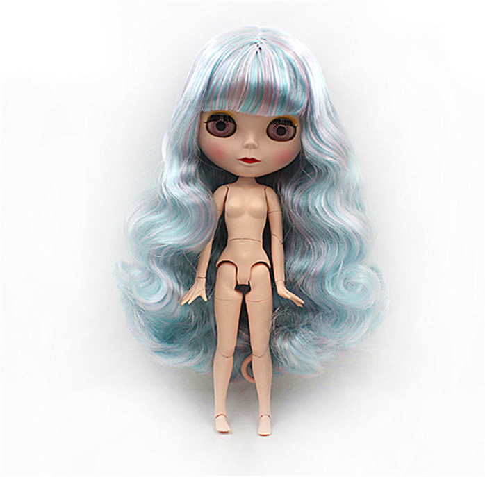 Pretty long hair training braiding doll baby plastic open close big eyes girl doll naked factory cheap kids toy nude blythe doll