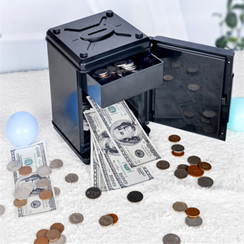 Custom Electronic Piggy Bank Mini ATM Electronic Coin Bank Box  Money Saving Coin Box Safe Money Jar for Kids