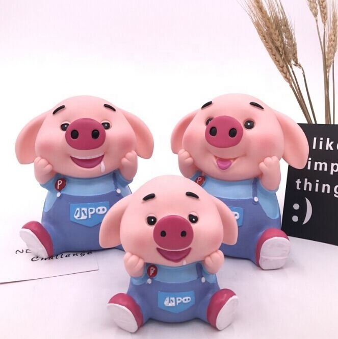 Plastic pvc kids safe money saving box big smart cute design paint pig wholesale custom counting coin pink piggy bank for kids