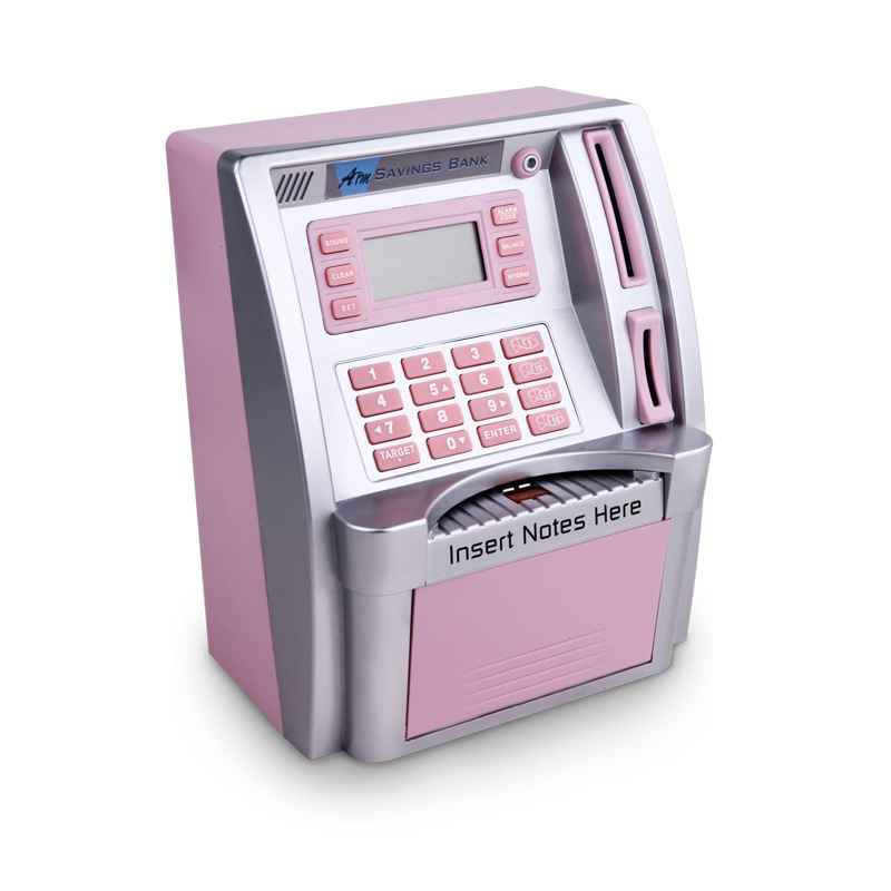 2023 ATM Piggy Bank for Real Money with Card Bill Feeder Coin Recognition Balance Calculator Digital Electronic Money Saving Box