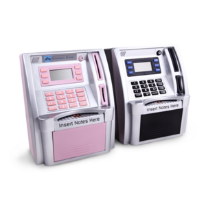 2023 ATM Piggy Bank for Real Money with Card Bill Feeder Coin Recognition Balance Calculator Digital Electronic Money Saving Box