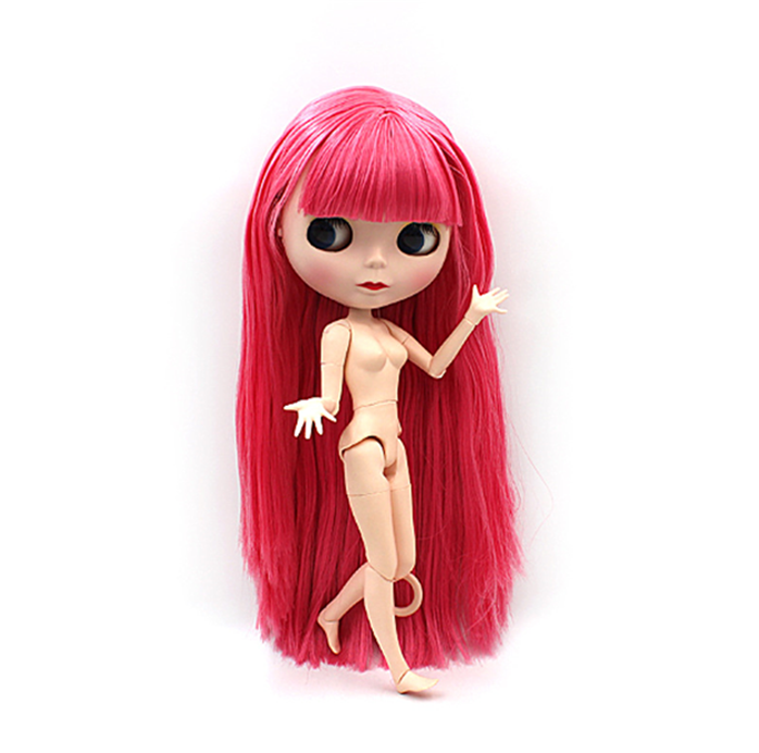 Pretty long hair training braiding doll baby plastic open close big eyes girl doll naked factory cheap kids toy nude blythe doll