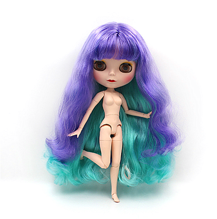 Pretty long hair training braiding doll baby plastic open close big eyes girl doll naked factory cheap kids toy nude blythe doll