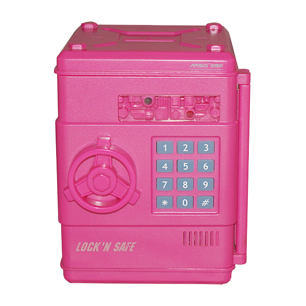 Mini Pink ATM Piggy piggy bank with coin counter