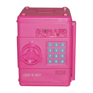 Mini Pink ATM Piggy piggy bank with coin counter