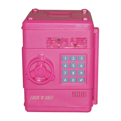 Mini Pink ATM Piggy piggy bank with coin counter