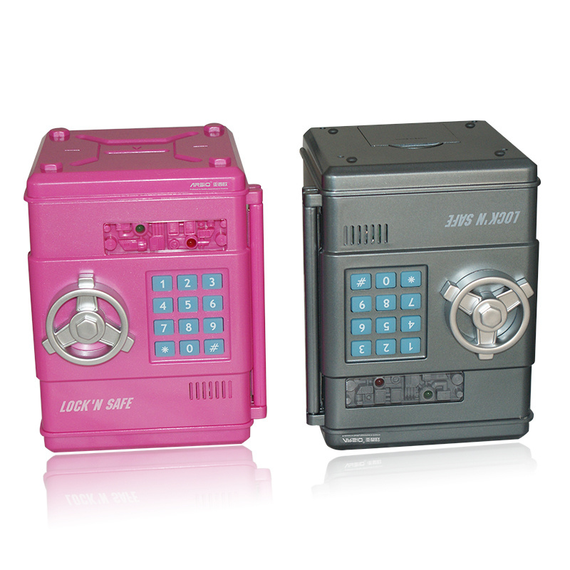 Mini Pink ATM Piggy piggy bank with coin counter