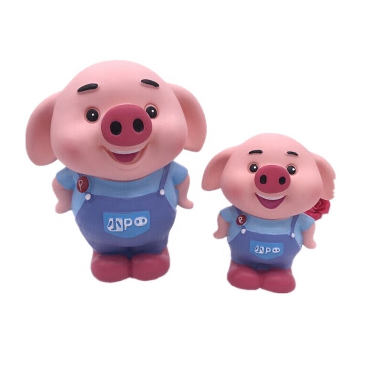 Plastic pvc kids safe money saving box big smart cute design paint pig wholesale custom counting coin pink piggy bank for kids