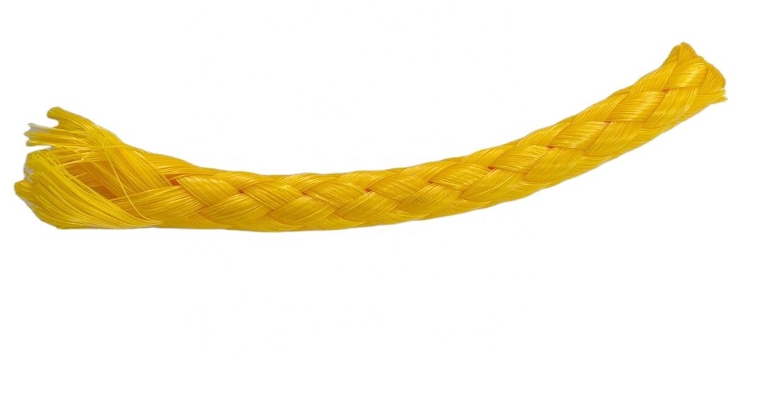 Hollow braided rope with pp or pe material