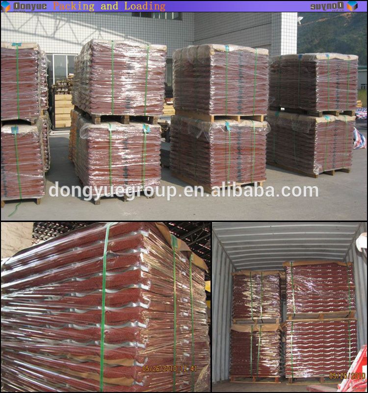 Color stone coated metal roof tile for building material