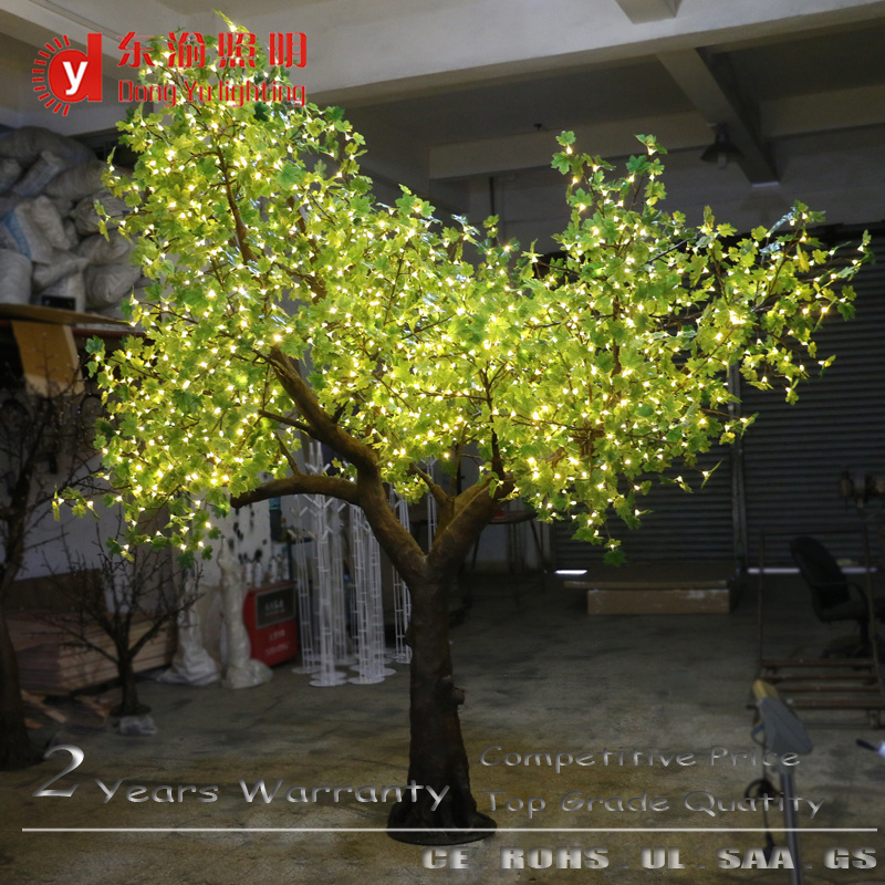 warm white light autumn artificial maple tree branches and leaves