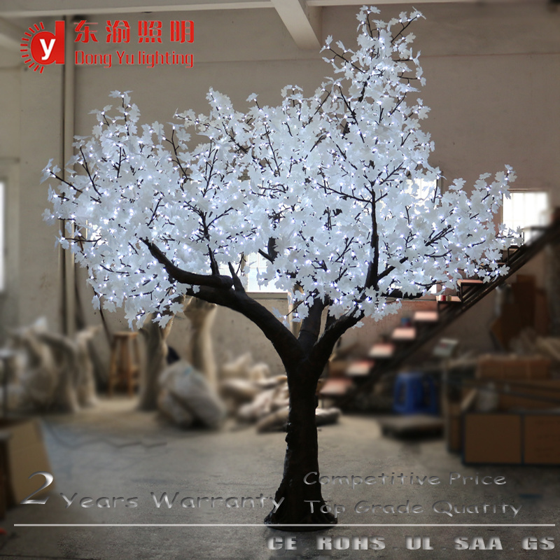 warm white light autumn artificial maple tree branches and leaves