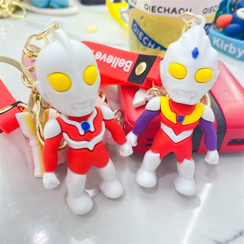 Wholesale Children's Gift Pendant Keychain Cartoon Anime Ultraman keychain Custom