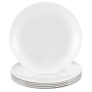 Wholesale Melamine Dinner Plates Catering Dishes for Household Restaurant Unbreakable Round White Plastic Party Food Grade 5-10