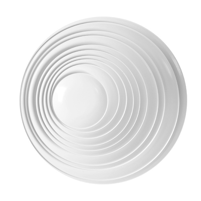 Factory customized whole sale Large Capacity 14 Inch Round White Melamine Plate