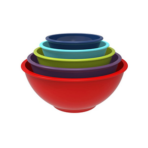 Customized Melamine Bowl Set Functional Durable Mixing Bowls Different Sizes Dishwasher Safe Tableware Solid Pattern Plate Dish