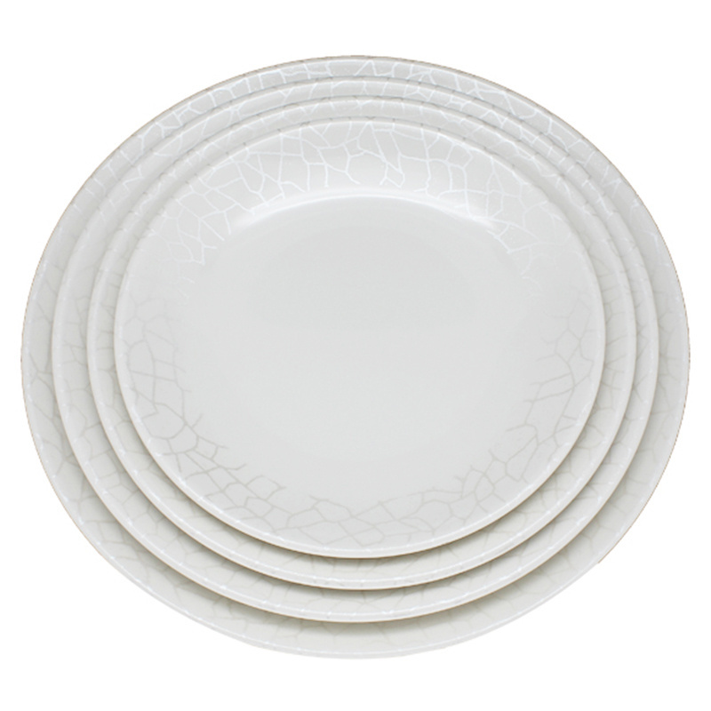 Factory customized whole sale Large Capacity 14 Inch Round White Melamine Plate