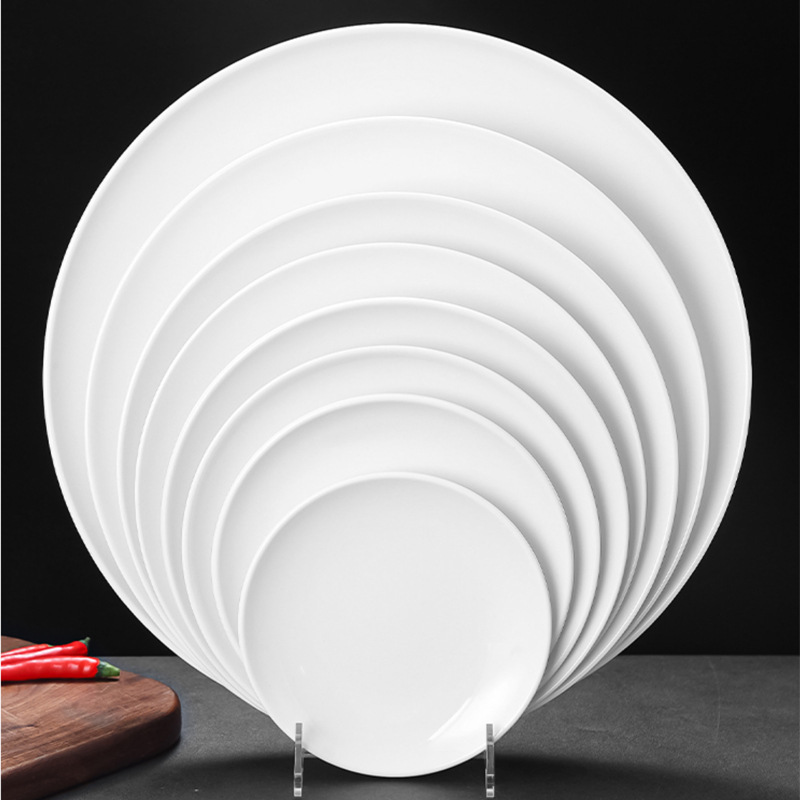 Factory customized whole sale Large Capacity 14 Inch Round White Melamine Plate