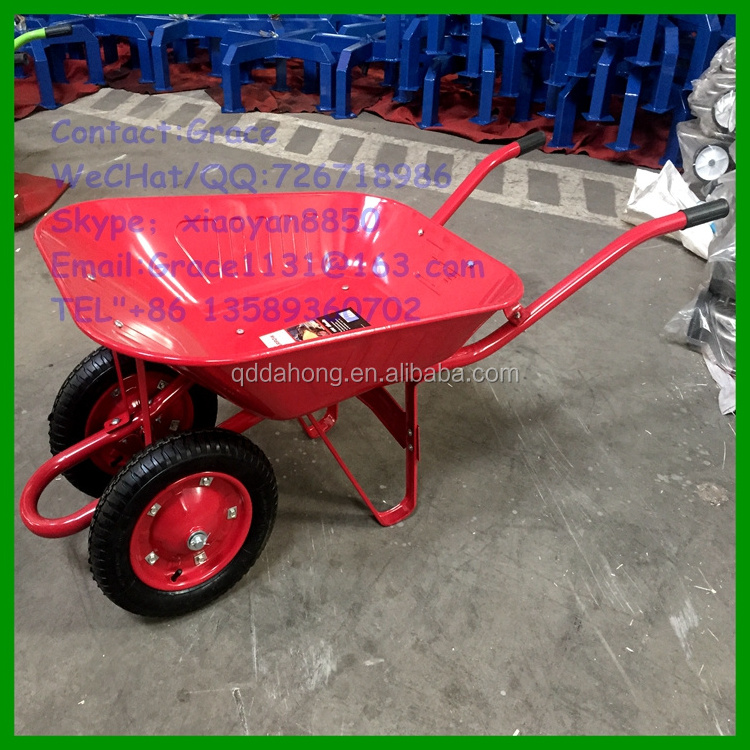 Southeast Asia market Heavy Duty Wheelbarrow with Two Wheel wheel barrow construction hurl wheelbarrows barrow trolley WB6201D