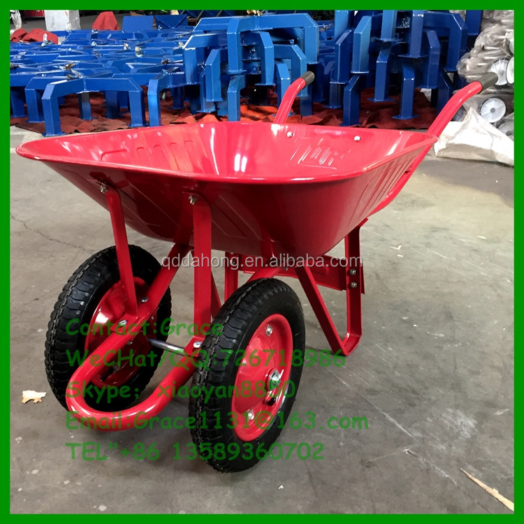 Southeast Asia market Heavy Duty Wheelbarrow with Two Wheel wheel barrow construction hurl wheelbarrows barrow trolley WB6201D