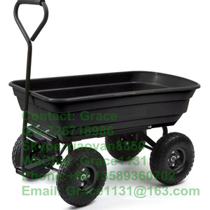 660LB capacity Heavy Duty poly Garden Dump Cart with Steel Frame Wheelbarrow Wagon Carrier Air Tires hand trolley dolly TC2145