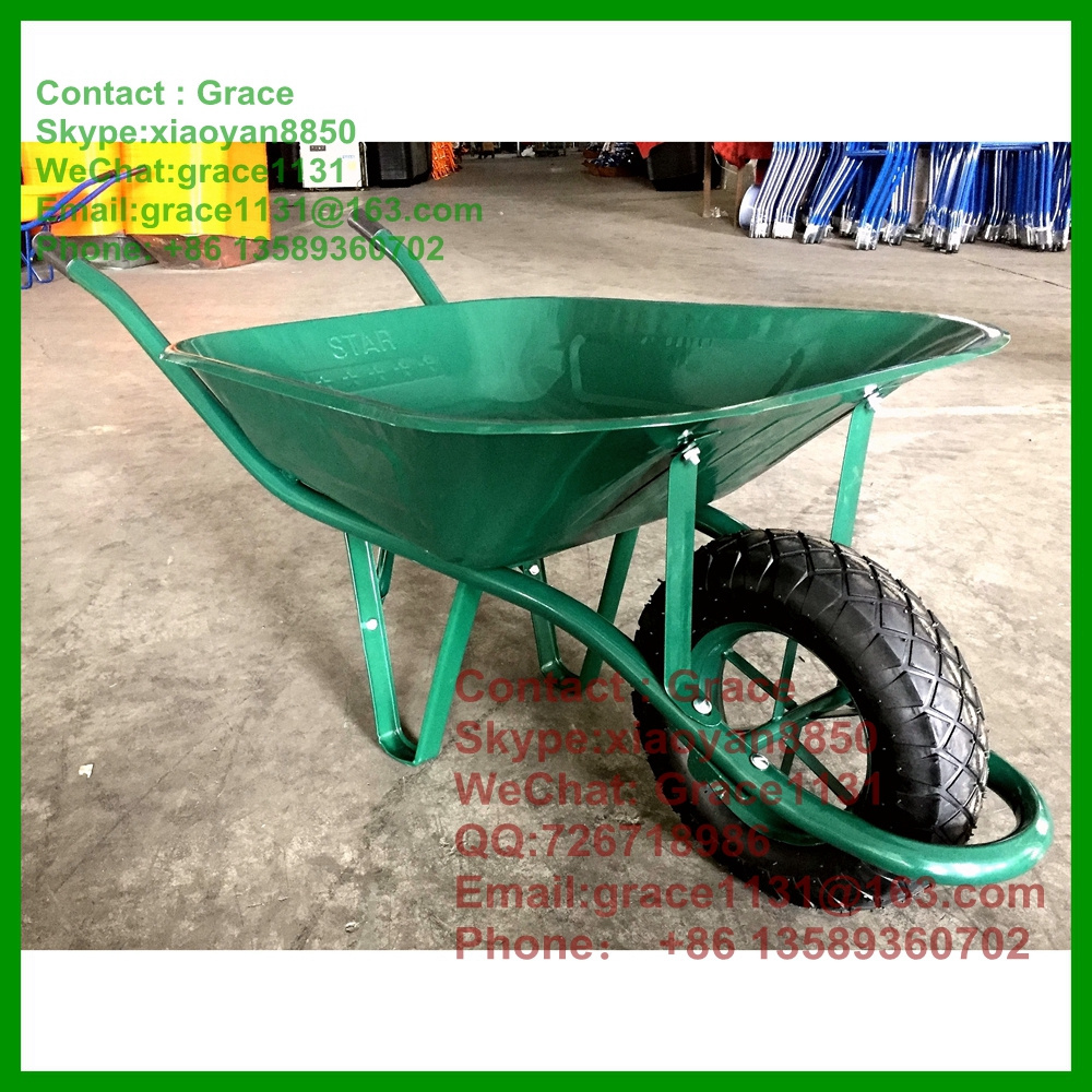 CHINA steel wheelbarrow WB6400 construction wheelbarrow 150KG max load wheel barrow master wheelbarrows with solid wheel