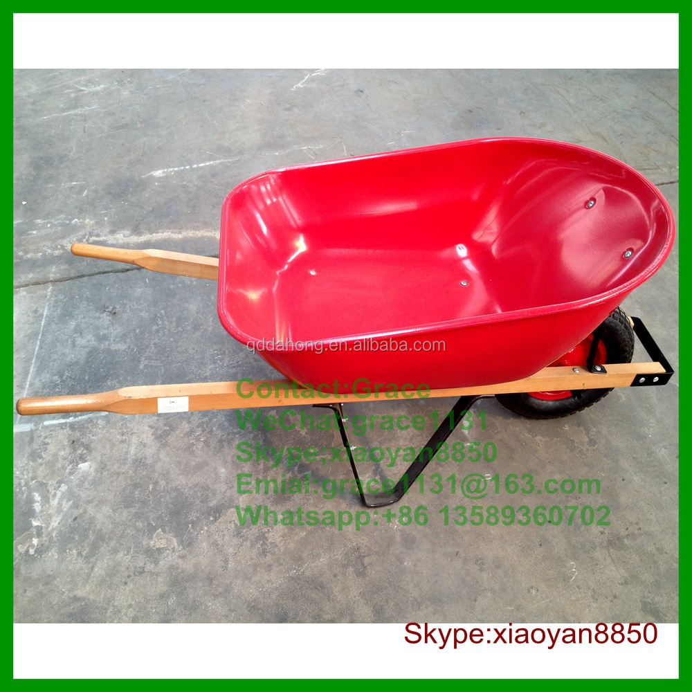 Heavy duty construction wheelbarrow with wooden handle garden wheelbarrows building wheel barrow 80L 100L 110L 180kg WH6601