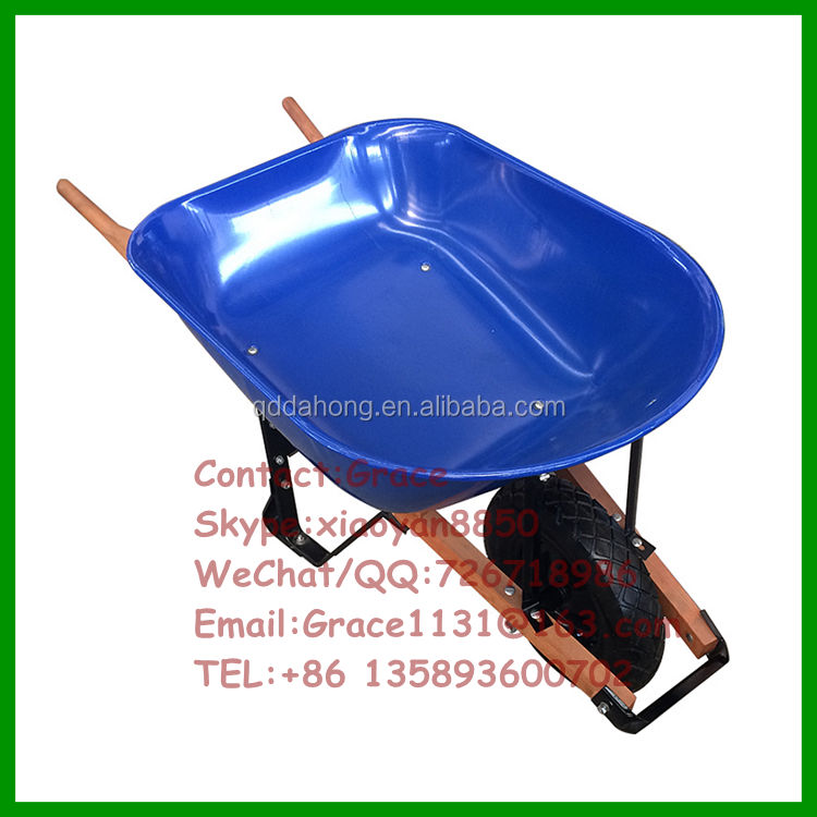 Heavy duty construction wheelbarrow with wooden handle garden wheelbarrows building wheel barrow 80L 100L 110L 180kg WH6601