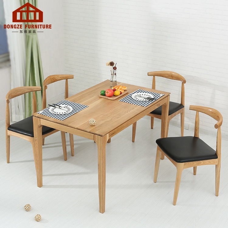 Nordic Dining Table Chairs Restaurant Furniture Hans Wegner Rattan Dining Chair Wooden Ox Horn Elbow Chair