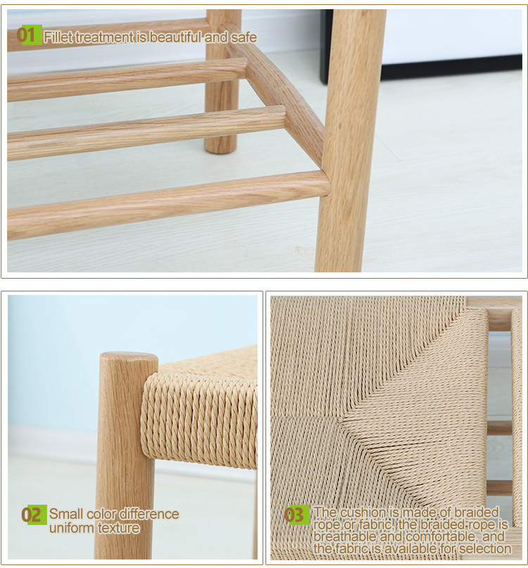 Customizable Rope Weave And Pu Fabric  Customized  Bed End Bench Practical Wooden Bench