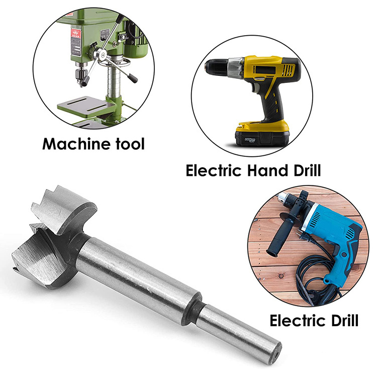 High quality carbon steel Wood Boring Forstner Drill Bits with Round Shank and Saw Teeth for Wood working