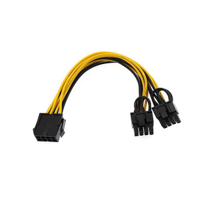 ATX CPU 8 Pin PCI-E to Dual PCIe 2X 8Pin (6+2) Splitter 16AWG 18AWG Power Cable PCI Graphics Card Connector PC GPU/PSU