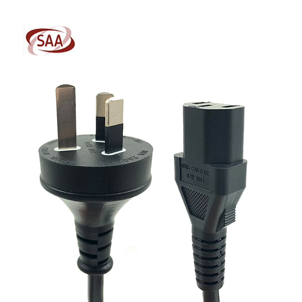 High Quality Good Price SAA Approved Argentina 3 Pin Plug to IEC C13 Power Cords for Home Appliance