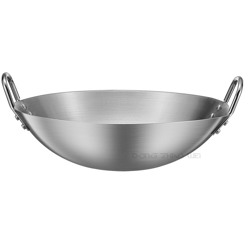 Hotel Traditional Cookware Wok Round Cast Chinese Cover Metal Steel Stainless 201 Frying Wok