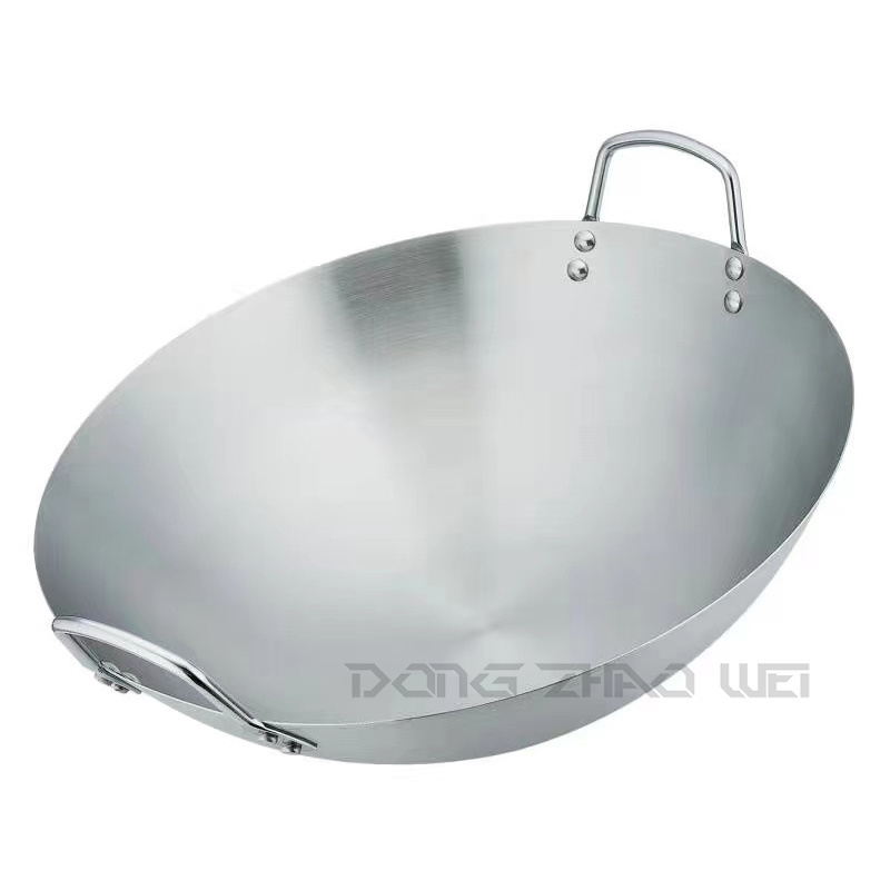 Hotel Traditional Cookware Wok Round Cast Chinese Cover Metal Steel Stainless 201 Frying Wok