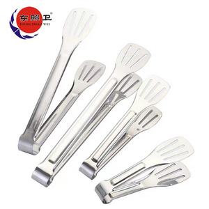 Factory Various Size Metal Tongs 5/7/9/12 inches Three-wire Food Clip Kitchen Utensils 304 Stainless Steel Food Tongs