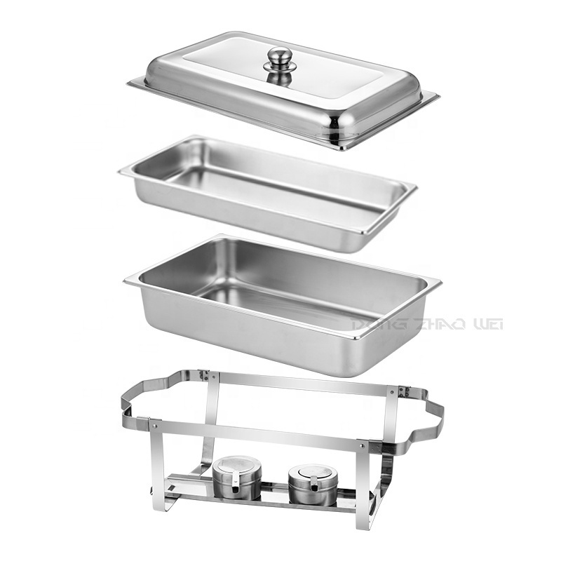 Economic Factory Outlet Hotel Used Chafing Dishes 201 Stainless Steel Food Warmer Oblong Chafing Dish